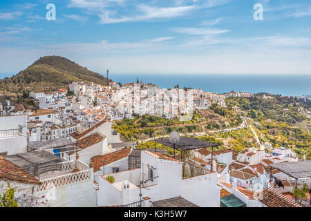 Spanien, Provinz Malaga, Frigliana Stadt, Stockfoto
