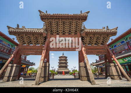 China, Provinz Shanxi, Stadt, Xinanjiaocun Yingxian hölzernen Pagode, der Fogong Tempel Stockfoto