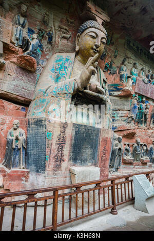 China, Provinz Chongqin, Hanau buddhistischen Höhlen (W. H.) Stockfoto