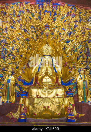 China, Provinz Chongqin, Hanau buddhistischen Höhlen (W. H.), Göttin der Barmherzigkeit, Guanyin oder Avalokiteshvara Stockfoto