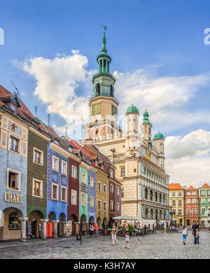 Polen, Posen-Stadt, Stary Rynek, Rathaus, malerische Häuser, Altstädter Ring Stockfoto