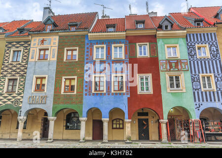 Polen, Poznan Stadt, Stary Rynek, malerische Häuser, Altstadt Stockfoto