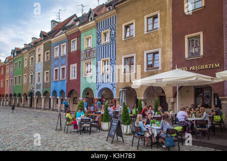 Polen, Poznan Stadt, Stary Rynek, malerische Häuser, Altstadt Stockfoto
