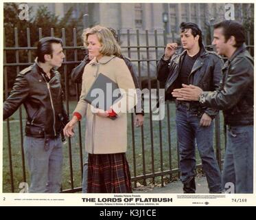 Die Herren von FLATBUSH PAUL MACE, SUSAN BLAKELY, [?] versteckt, Sylvester Stallone, Henry Winkler Stockfoto