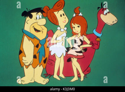 Die FLINTSTONES Fred Feuerstein, WILMA FLINTSTONE, KIESELSTEINE Stockfoto