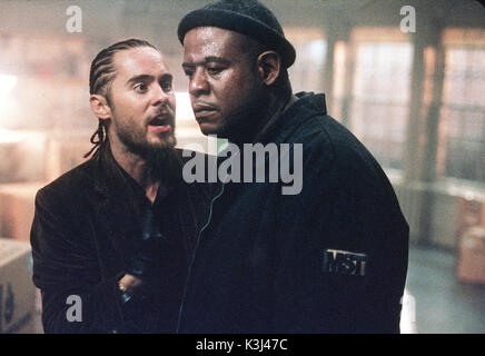 PANIC ROOM Jared Leto spielt Junior und Forest Whitaker spielt Burnham im Columbia Pictures Thriller, Panic Room. Foto: Merrick Morton PANIC ROOM Datum: 2002 Stockfoto