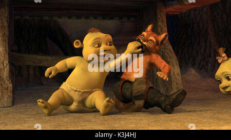 SHREK DER DRITTE aka SHREK 3 Antonio Banderas stimmen der Gestiefelte Kater Datum: 2007 Stockfoto