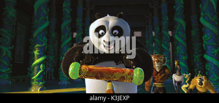 KUNG FU PANDA JACK BLACK voices Po, DUSTIN HOFFMAN stimmen Meister Shifu, und bietet ihm die legendäre Dragon Blättern, Angelina Jolie stimmen Tigerin, DAVID CROSS stimmen Kran, Lucy Liu stimmen Viper, Seth Rogen stimmen Mantis, Jackie Chan voices Monkey KUNG FU PANDA Datum: 2008 Stockfoto