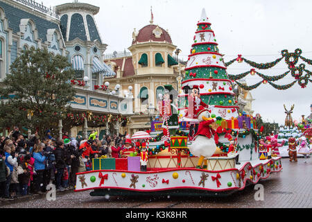 Disney Christmas Parade, Paris Marne La Vallée Stockfoto