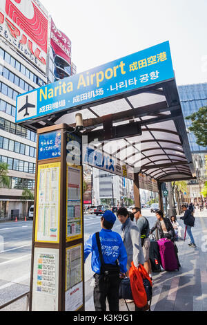Japan, Hoshu, Tokyo, Ginza, Bushaltestelle zum Flughafen Narita Stockfoto