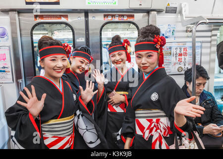 Japan, Hoshu, Tokio, Yamanote Bahnlinie, Passagiere Stockfoto