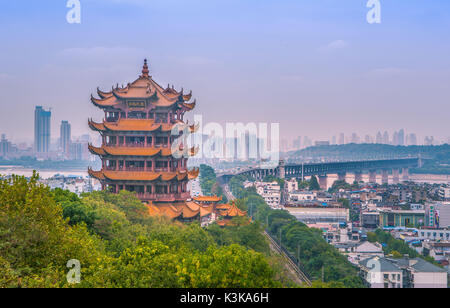 China Wuhan City, Yellow Crane Tower Stockfoto