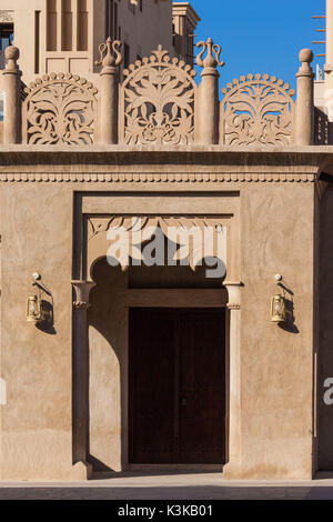 UAE, Dubai, Bur Dubai, Al Fahidi Historic District, traditionelle emiratische Architektur Stockfoto