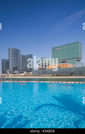 Vae, Abu Dhabi, Al Mariyah Insel, Neuentwicklung, der Cleveland Klinik Gebäude Stockfoto