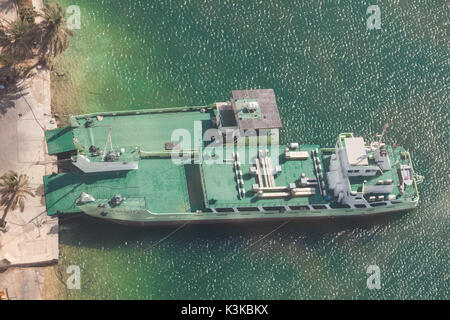 Vae, Abu Dhabi, Frachtschiffe, Luftaufnahme Stockfoto