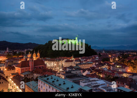 Ljubljana Blick vom Hochhaus Stockfoto