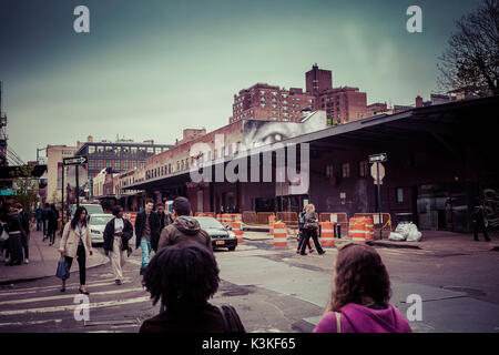 Streetview, Fußgänger und Einheimischen in Chelsea, Art District, Manhatten, New York, USA Stockfoto