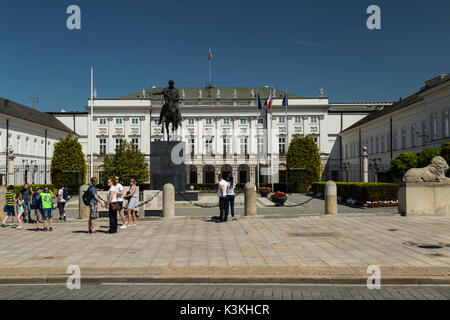 Europa, Polen, Woiwodschaft Masowien, Warschau - die Hauptstadt und größte Stadt Polens/Presidential Palace/Krakowskie Przedmiescie Stockfoto