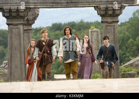 Die Chroniken von Narnia: Prinz Kaspian von Narnia L-R: Georgie Henley als Lucy, Peter William Moseley als Peter, Ben Barnes als Prinz Caspian, Anna Popplewell, Skandar Keynes, wie Susan, Edmund Datum: 2008 Stockfoto