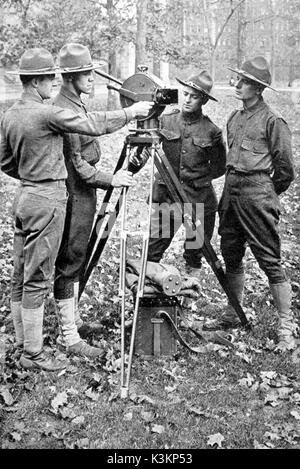 Film student Kadetten an den US Signal Corps der Fotografie erhalten Unterweisung in der Anwendung der AKELEY professional Film Kamera Stockfoto