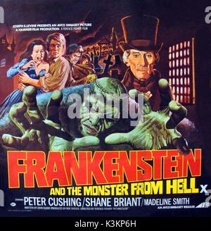 FRANKENSTEIN UND DIE MONSTER AUS DER HÖLLE auf einem Plakat - MADELINE SMITH, SHANE BRIANT, Peter Cushing Datum: 1974 Stockfoto