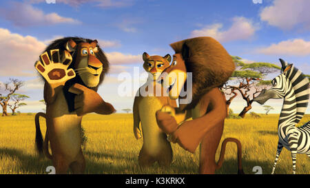 MADAGASCAR: ESCAPE 2 AFRICA BERNIC MAC Zuba Voices/Lion, Sherri Shepherd stimmen Mom/Löwin, Ben Stiller stimmen Alex/Lion, Chris Rock voices Marty/Zebra Datum: 2008 Stockfoto