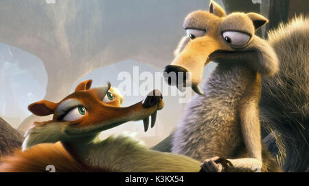 ICE AGE: DAWN DER DINOSAURIER aka ICE AGE 3 KAREN DISHER stimmen Scrattle, CHRIS KEILE stimmen Scrat Stockfoto