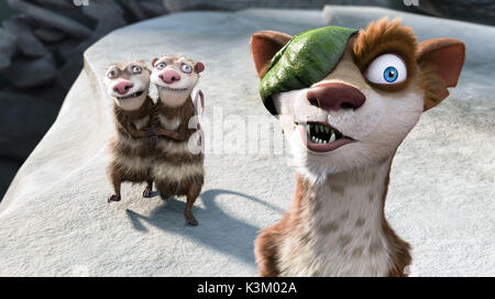 ICE AGE: DAWN DER DINOSAURIER aka ICE AGE 3 Seann William Scott als Crash, JOSH PECK als Eddie, Simon Pegg stimmen Buck Datum: 2009 Stockfoto