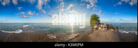 Panoramablick über Point Pelee National Park Strand im Sommer bei Sonnenuntergang, südwestlichen Ontario, Kanada Stockfoto