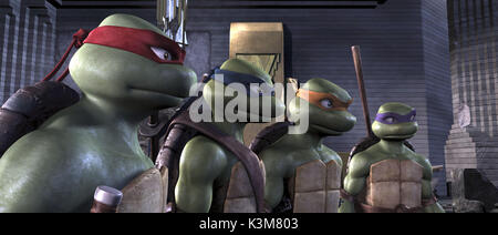 TMNT Raphael, Leonardo, Michelangelo und Donatello TMNT Datum: 2007 Stockfoto