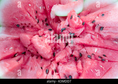 Scheiben frischen saftigen organische Wassermelone Stockfoto