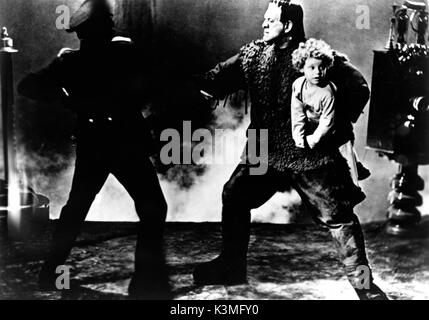 Sohn VON FRANKENSTEIN [US1939] Lionel Atwill, Boris Karloff als das Monster, DONNIE DUNAGAN [Kind Schauspieler] Datum: 1939 Stockfoto