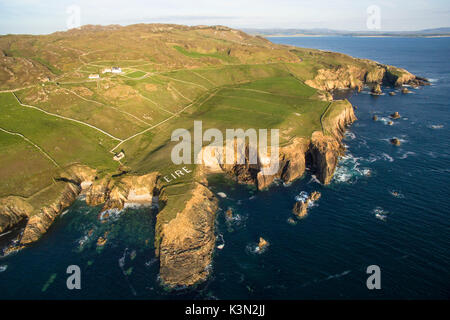 Crohy Kopf, County Donegal, Ulster, Irland, Europa. Blick über die Küste und das Meer. Stockfoto