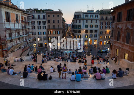 Die Spanische Treppe und die Piazza di Spagna in Rom, Italien Stockfoto