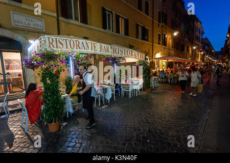 Restaurants in Rom, Italien Stockfoto