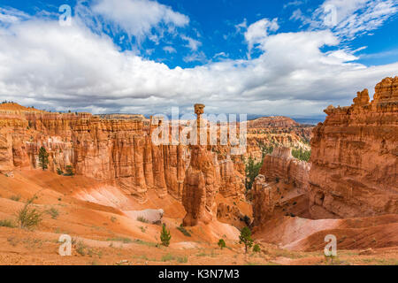 Hoodoos und Thor's Hammer von Navajo Trail Loop. Bryce Canyon National Park, Garfield County, Utah, USA. Stockfoto