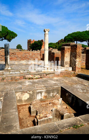 Archäologische Gebiet von Ostia Antica, Roma, Latium Italien Stockfoto