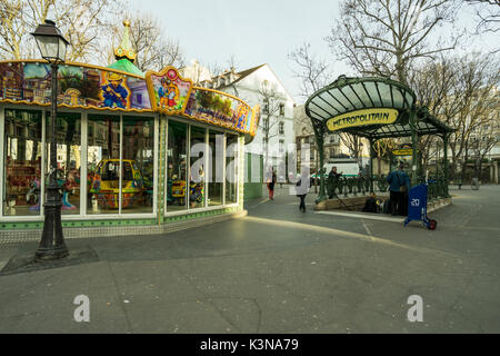 Metropolitain Pariser Metrostation Abbesses, Paris, Frankreich Stockfoto