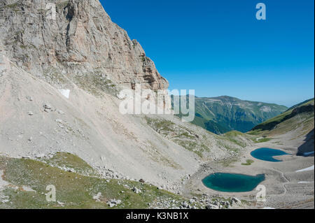 Der See von Pilato, Monte Vettore, Monti Sibillini NP, Umbrien, Italien Stockfoto