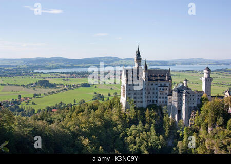 Blick auf das Schloss Neuschwanstein, Deutschland Stockfoto