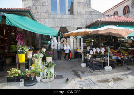 Lebensmittelmarkt, Santiago de Compostela, Galicien, Spanien Stockfoto