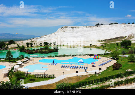 Pamukkale Landschaft, natürliche Website in der Provinz Denizli im Südwesten der Türkei. Stockfoto