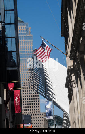 Finanzdistrikt in Lower Manhattan, NYC, USA Stockfoto