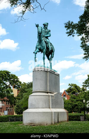 Major General Nathanael Greene Reiterstandbild, Stanton Square, Washington DC Stockfoto