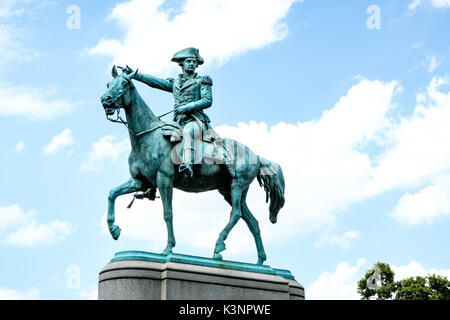 Major General Nathanael Greene Reiterstandbild, Stanton Square, Washington DC Stockfoto