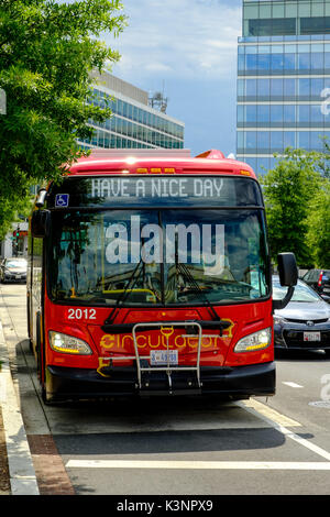 DC Circulator Bus, Union Station Plaza, Washington DC Stockfoto