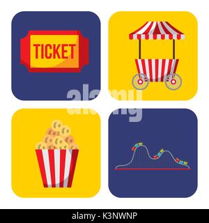 Sammlung der Elemente zu Karneval und Zirkus Festival Stock Vektor