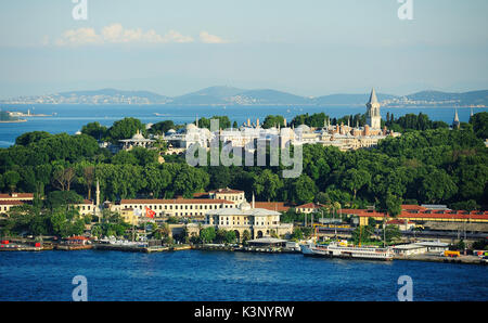 Topkapi Palast und den Bosporus in Istanbul, Türkei. Stockfoto