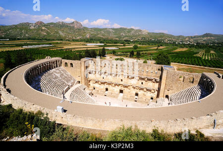 Alte römische Theater in Aspendos, Antalya, Türkei Stockfoto