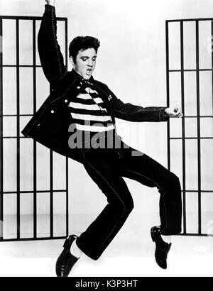 Elvis Presley schwingen Hüften in dem Film "Jailhouse Rock", unter der Regie von Richard Thorpe. MGM/Avon Produktionen. 1957 Stockfoto